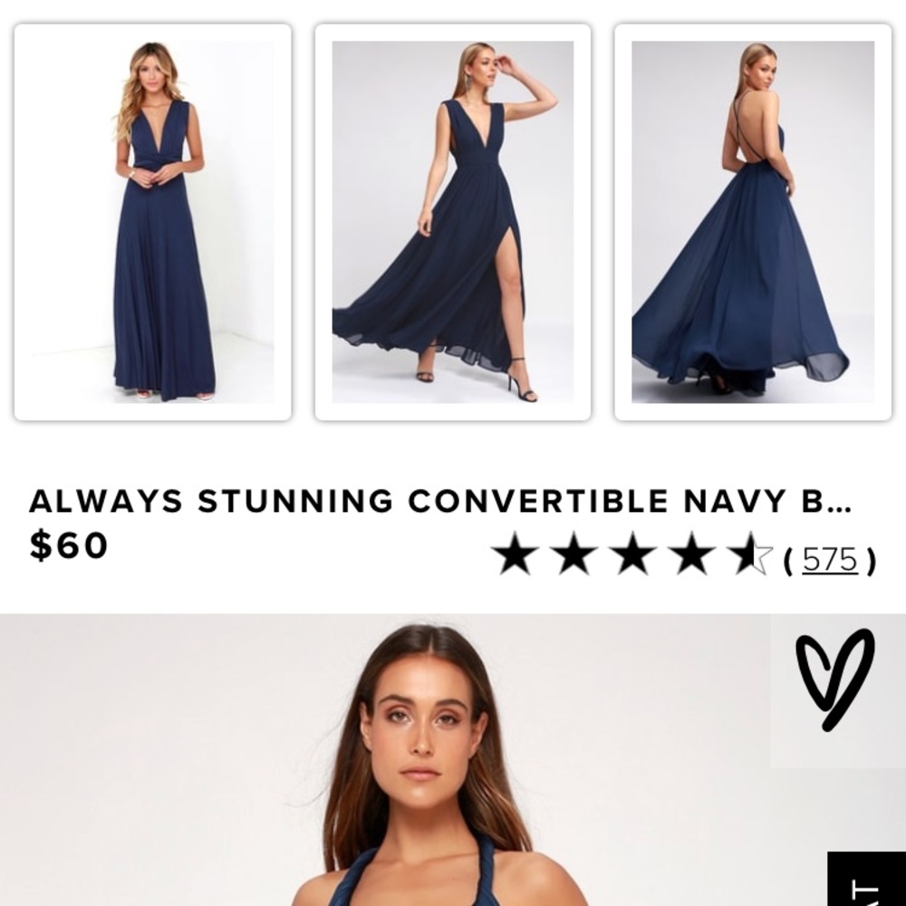 Dark navy blue interchangeable maxi dress
